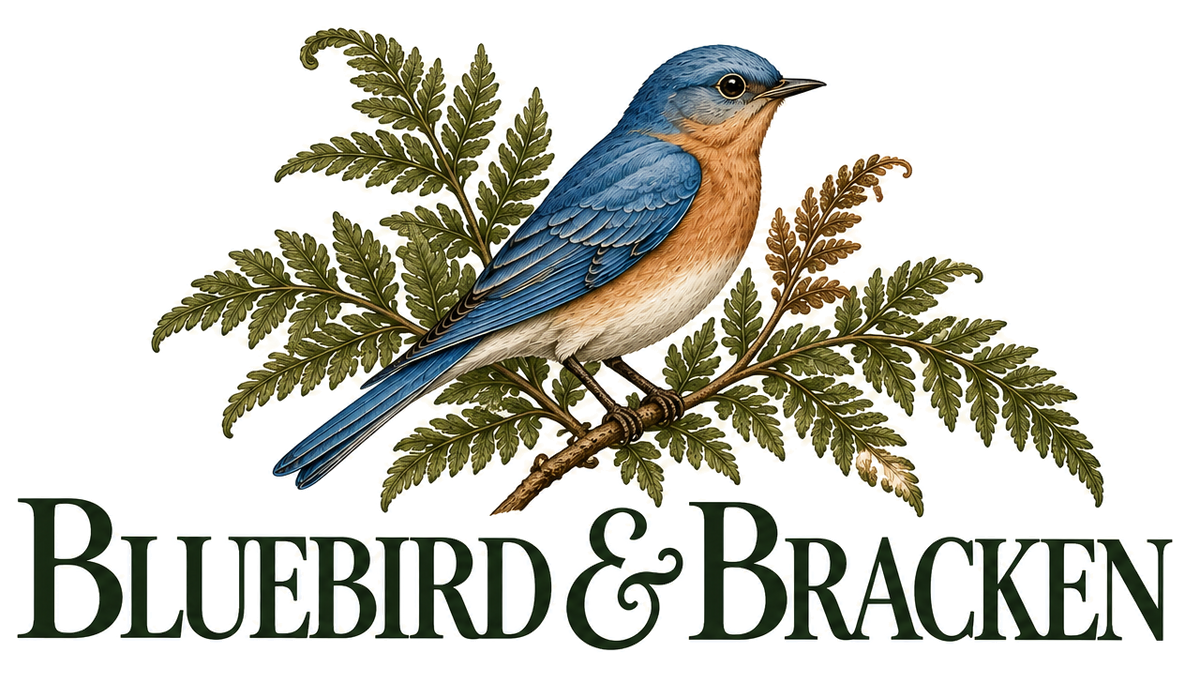Bluebird & Bracken original bluebird and fern logo